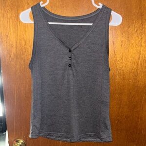 SHEIN Gray Fitted Buttoned Tank Top